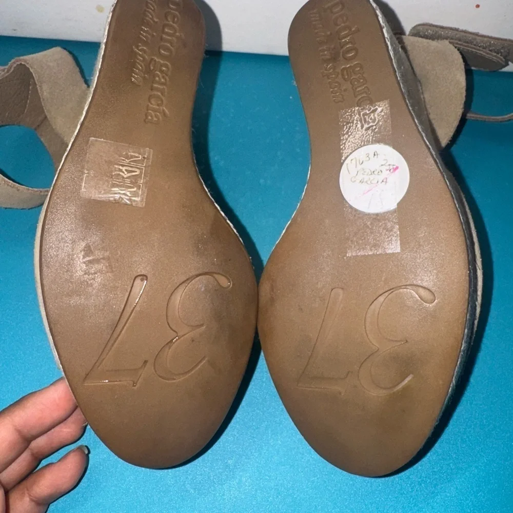 Pedro Garcia Beige Platform Sandals